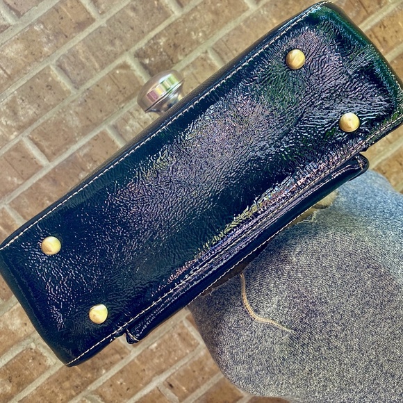 PERLINA Black Patent Leather Handbag EUC - Picture 9 of 9
